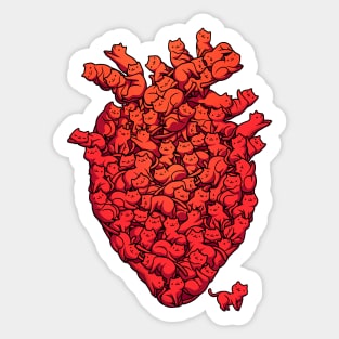 I Love Cat Heart Sticker